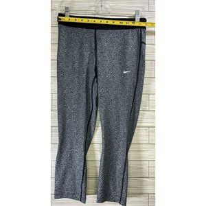 Nike Dri Fit Womens Relay Printed Crop Running Tight Leggings Sz‎ Med Teal Stone
